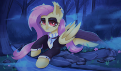 Size: 1280x753 | Tagged: safe, alternate version, artist:php97, fluttershy, bat pony, pony, bat ponified, female, flutterbat, fluttergoth, looking at you, mare, race swap, solo