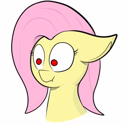 Size: 4539x4489 | Tagged: safe, artist:waffletheheadmare, fluttershy, bat pony, pony, absurd resolution, flutterbat, race swap, red eyes, simple background, smiling, solo