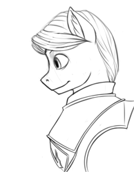 Size: 700x900 | Tagged: safe, artist:vistamage, jaime lannister, male, monochrome, ponified, simple background, sketch, solo, white background