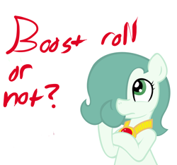 Size: 1500x1406 | Tagged: safe, artist:ficficponyfic, edit, oc, oc only, oc:emerald jewel, earth pony, pony, amulet, child, color, colored, colt, colt quest, cyoa, femboy, foal, hair over one eye, male, question mark, simple background, solo, story included, thinking, vector, white background