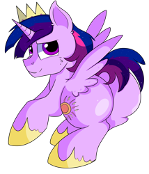 Size: 5300x6200 | Tagged: safe, artist:rainbowtashie, princess celestia, twilight sparkle, twilight sparkle (alicorn), oc, oc:princess morning star, alicorn, pony, alicorn oc, alicorn princess, butt, commissioner:bigonionbean, crown, cutie mark, extra thicc, flank, fusion, fusion:princess morning star, horn, jewelry, male, plot, regalia, rule 63, simple background, stallion, thicc ass, transparent background, wings, writer:bigonionbean