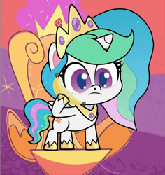 Size: 724x768 | Tagged: safe, alternate version, artist:dawnbrightglint, artist:rsa.fim, edit, edited screencap, screencap, princess celestia, alicorn, pony, my little pony: pony life, pinkie pie: hyper-helper, spoiler:pony life s01e06, banana, bananalestia, bananaphone, cute, cutelestia, do you like bananas?, food