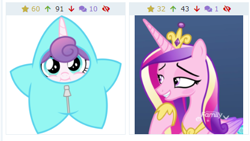 Size: 440x248 | Tagged: safe, screencap, princess cadance, princess flurry heart, alicorn, pony, best gift ever, derpibooru, female, hoof shoes, juxtaposition, juxtaposition win, mama cadence, mare, meme, meta, mother and child, mother and daughter, motherly, motherly love, parent and child, star flurry heart