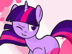 Size: 511x386 | Tagged: safe, artist:nintendash, derpibooru import, twilight sparkle, one eye closed, solo, wink