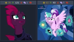 Size: 432x246 | Tagged: safe, artist:mlpchannelglory999, starlight glimmer, tempest shadow, alicorn, my little pony: the movie, alicornified, betrayal, derpibooru, juxtaposition, juxtaposition win, meme, meta, race swap, starlicorn, this will end in communism, xk-class end-of-the-world scenario