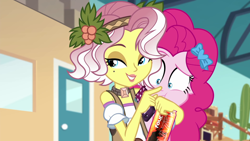 Size: 1920x1080 | Tagged: safe, edit, edited screencap, screencap, pinkie pie, vignette valencia, better together, equestria girls, rollercoaster of friendship, alcohol, boop, drugs, four loko, out of context