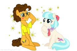 Size: 3000x2000 | Tagged: safe, artist:jaquelindreamz, cheese sandwich, coco pommel, earth pony, pony, blushing, cheesecoco, crack shipping, female, glasses, male, shipping, straight