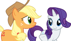 Size: 11596x6782 | Tagged: safe, artist:digimonlover101, applejack, rarity, earth pony, pony, unicorn, honest apple, absurd resolution, cowboy hat, female, freckles, hat, simple background, stetson, transparent background, vector