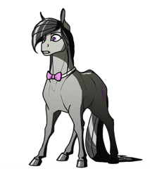 Size: 1024x1202 | Tagged: safe, artist:akweer, octavia melody, earth pony, horse, pony, bowtie, female, mare, nervous, simple background, solo, white background