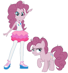 Size: 579x617 | Tagged: safe, artist:selenaede, artist:xfaithyhedgefoxx, edit, edited screencap, screencap, mean pinkie pie, pinkie pie, better together, equestria girls, the mean 6, clone, equestria girls-ified, geode of sugar bombs, not a vector, shoes, simple background, transparent background