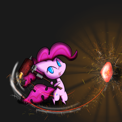 Size: 1000x1000 | Tagged: safe, artist:lamb, pinkie pie, earth pony, pony, female, killing floor, mare, pink coat, solo