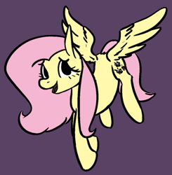 Size: 500x510 | Tagged: safe, artist:tempusfidgets, fluttershy, pegasus, pony, butt wings, female, simple background, solo