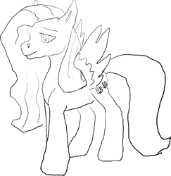 Size: 999x1029 | Tagged: safe, artist:tempusfidgets, fluttershy, pegasus, pony, female, monochrome, simple background, solo