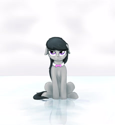 Size: 2595x2836 | Tagged: safe, artist:theravencriss, octavia melody, earth pony, pony, crying, female, floppy ears, mare, reflection, solo