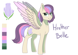 Size: 7016x4961 | Tagged: safe, artist:elskafox, oc, oc only, oc:heather belle, pony, absurd resolution, magical lesbian spawn, offspring, parent:fluttershy, parent:twilight sparkle, parents:twishy, reference sheet, simple background, solo, white background