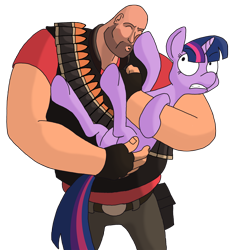 Size: 1470x1579 | Tagged: safe, artist:chinodraws, derpibooru import, twilight sparkle, crossover, crossover shipping, heavy, heavy weapons guy, kiss me, kissing, male, shipping, straight, team fortress 2, wat