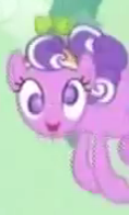 Size: 118x196 | Tagged: safe, screencap, screwball, earth pony, pony, the return of harmony, blurry, cropped, female, green sky, looking at you, mare, picture for breezies, solo