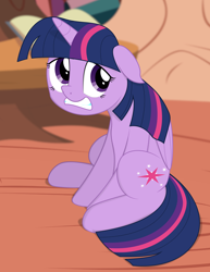 Size: 3200x4143 | Tagged: safe, artist:eagle1division, derpibooru import, twilight sparkle, twilight sparkle (alicorn), alicorn, pony, embarrassed, female, floppy ears, folded wings, golden oaks library, gritted teeth, mare, nervous, scared, sitting, solo, vector