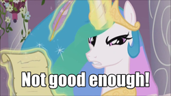 Size: 1280x720 | Tagged: safe, edit, edited screencap, screencap, princess celestia, alicorn, pony, the crystal empire, angry, trollestia, unamused