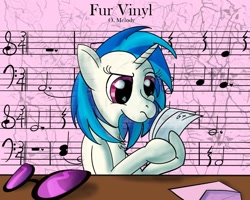 Size: 1000x800 | Tagged: safe, artist:sixes&sevens, dj pon-3, octavia melody, vinyl scratch, earth pony, pony, unicorn, confused, envelope, female, implied octavia, inktober, inktober 2018, lesbian, mare, raised eyebrow, scratchtavia, sheet music, shipping, sunglasses