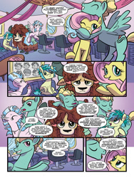 Size: 768x1024 | Tagged: safe, artist:kate sherron, idw, fluttershy, sandbar, silverstream, yona, zephyr breeze, classical hippogriff, hippogriff, pegasus, pony, spoiler:comic, spoiler:comic74, preview