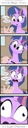 Size: 1466x6522 | Tagged: dead source, safe, artist:jittery-the-dragon, derpibooru import, twilight sparkle, twilight sparkle (alicorn), alicorn, human, pony, close-up, coin, comic, cute, derp, dialogue, extreme close up, hand, head tilt, it's super effective, magic trick, open mouth, pointless pony tips, shocked, shrunken pupils, twiabetes, wand, wide eyes