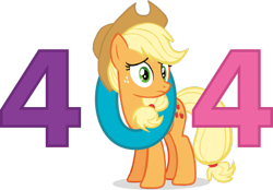 Size: 441x307 | Tagged: safe, applejack, earth pony, pony, 404, female, hat, http status code, mare, official art, simple background, solo, transparent background