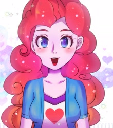 Size: 2427x2763 | Tagged: safe, artist:hosikawa, pinkie pie, equestria girls, beautiful, blushing, clothes, female, happy, looking at you, open mouth, smiling, solo