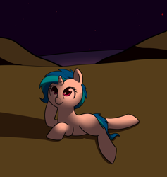 Size: 1378x1456 | Tagged: safe, artist:neuro, dj pon-3, vinyl scratch, pony, unicorn, female, lying down, mare, night, solo