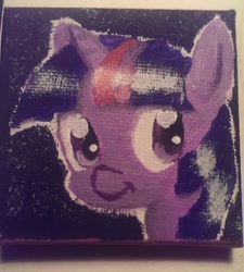 Size: 1520x1690 | Tagged: safe, artist:fairhart, derpibooru import, twilight sparkle, acrylic painting, looking at you, painting, photo, solo, traditional art