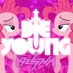 Size: 800x800 | Tagged: safe, artist:penguinsn1fan, pinkie pie, earth pony, pony, album cover, cover, die young, kesha, ponified album cover, solo, song reference