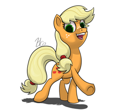 Size: 950x863 | Tagged: safe, artist:hc0, applejack, earth pony, pony, hatless, missing accessory, simple background, solo, transparent background