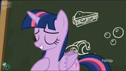 Size: 1920x1080 | Tagged: safe, derpibooru import, screencap, twilight sparkle, twilight sparkle (alicorn), alicorn, pony, ppov, chalkboard, solo