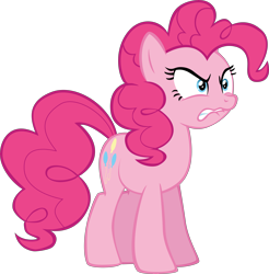 Size: 7502x7628 | Tagged: safe, artist:mrkat7214, pinkie pie, earth pony, pony, secrets and pies, absurd resolution, angry, lip bite, simple background, solo, transparent background, vector