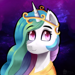 Size: 2200x2200 | Tagged: safe, artist:freak-side, princess celestia, alicorn, pony, looking at you, solo