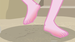 Size: 1280x720 | Tagged: safe, pinkie pie, better together, equestria girls, too hot to handle, close-up, feet, legs, ouch, pictures of legs