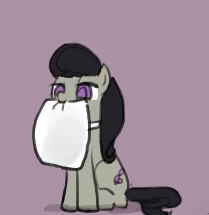 Size: 209x215 | Tagged: safe, artist:valcron, octavia melody, earth pony, pony, cropped, female, mare, mouth hold, nom, pillow, solo