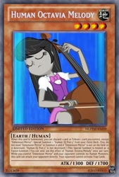 Size: 333x493 | Tagged: safe, artist:poppixierex, octavia melody, equestria girls, rainbow rocks, card, cello, eyes closed, musical instrument, solo, under our spell, yu-gi-oh!, yugioh card