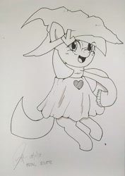 Size: 1416x2000 | Tagged: safe, artist:kumikoponylk, oc, oc only, oc:downvote, cute, deltarune, derpibooru, derpibooru ponified, meta, ponified, ralsei, solo, traditional art