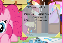 Size: 552x378 | Tagged: safe, pinkie pie, earth pony, pony, flash game, pink tac toe, solo, tic tac toe