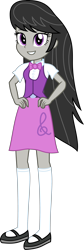 Size: 1565x4650 | Tagged: safe, artist:sketchmcreations, octavia melody, equestria girls, bowtie, commission, hand on hip, simple background, smiling, transparent background, vector