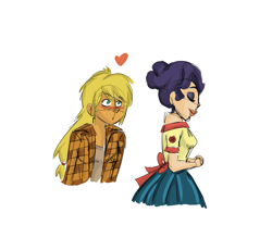 Size: 1007x927 | Tagged: safe, artist:xxcamelia, applejack, rarity, human, female, humanized, lesbian, rarijack, shipping