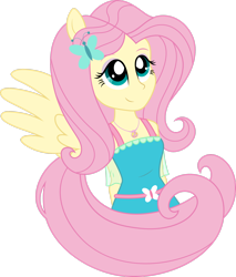 Size: 2258x2656 | Tagged: safe, artist:sugar-loop, fluttershy, better together, equestria girls, clothes, cute, female, geode of fauna, magical geodes, ponied up, shyabetes, simple background, smiling, solo, transparent background