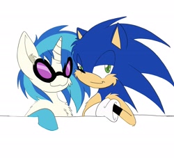 Size: 3048x2773 | Tagged: safe, artist:steelsoul, dj pon-3, vinyl scratch, pony, unicorn, clothes, crossover, socks, sonic the hedgehog, sonic the hedgehog (series), sunglasses