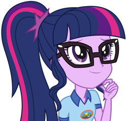 Size: 3369x3206 | Tagged: safe, artist:sketchmcreations, derpibooru import, sci-twi, twilight sparkle, equestria girls, legend of everfree, simple background, smiling, solo, transparent background, vector