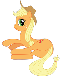 Size: 3023x3757 | Tagged: safe, artist:mfg637, applejack, earth pony, pony, .svg available, butt, female, looking at you, lying, mare, plot, simple background, solo, svg, transparent background, vector