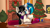 Size: 3840x2160 | Tagged: safe, artist:ciderpunk, dj pon-3, octavia melody, vinyl scratch, earth pony, pony, christmas, christmas lights, christmas tree, clothes, cookie, day, female, fireplace, food, holiday, lesbian, milk, scarf, scratchtavia, shipping, tree