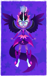 Size: 495x781 | Tagged: safe, artist:disfiguredstick, derpibooru import, midnight sparkle, sci-twi, twilight sparkle, equestria girls, friendship games, cute, horn, midnightabetes, solo, wings