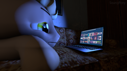 Size: 3840x2160 | Tagged: safe, artist:sourcypony, derpibooru exclusive, oc, oc:sandbone, 3d, computer, derpibooru, holiday, laptop computer, lying down, meta, moody, sad, singles awareness day, source filmmaker, valentine's day