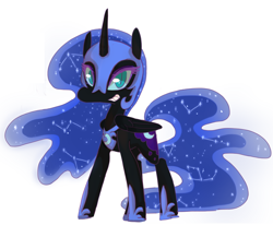 Size: 1044x905 | Tagged: safe, artist:braindead, nightmare moon, alicorn, pony, constellation, ethereal mane, female, simple background, solo, starry mane, white background